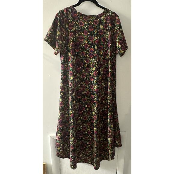 LuLaRoe Women’s Swing Dress Small Multicolor Floral Print Short Sleeve Stretch - Picture 2 of 7